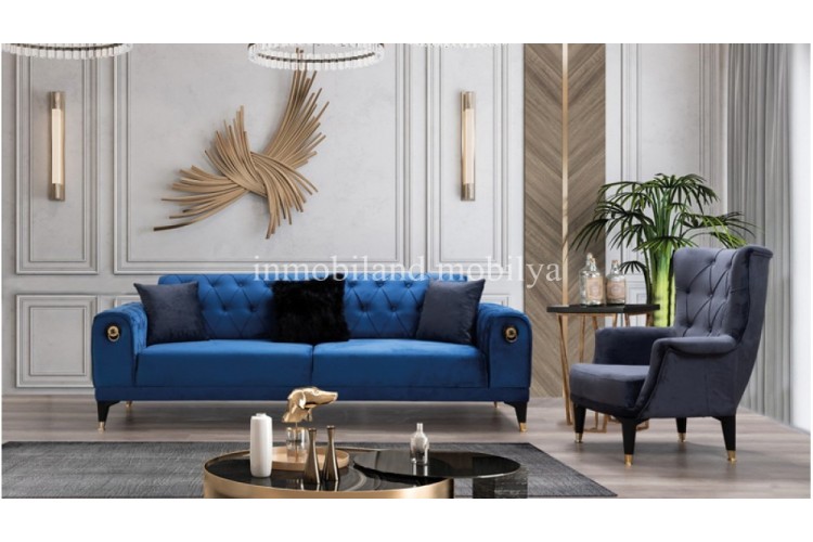 Elegance Blue Chester Koltuk Takımı