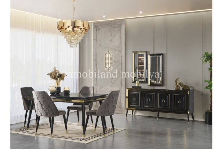 Elit Gold-Siyah Yemek Odası