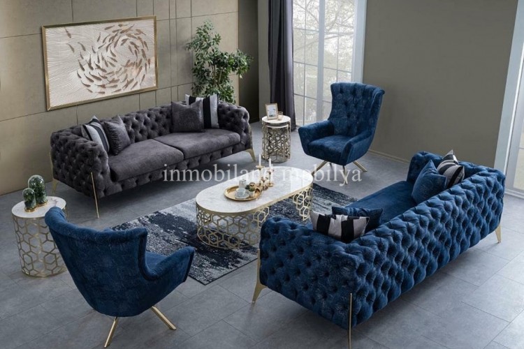 Gold Lüx Chester Koltuk Takımı