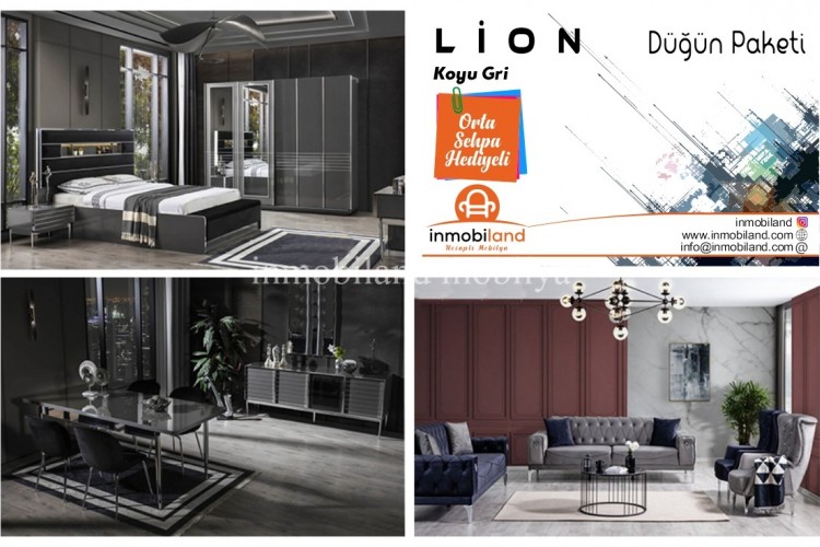 Lion Krom Gri Düğün Paketi