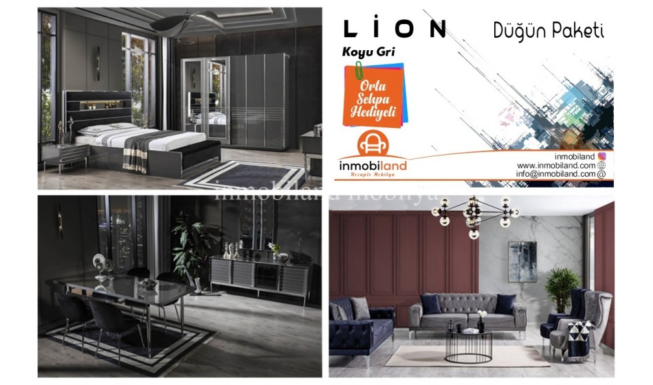 Lion Krom Gri Düğün Paketi
